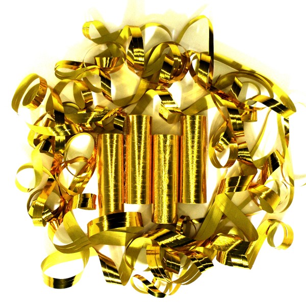 72 Luftschlangen, 4m, Gold (metallic) – 4x 18 Ringe