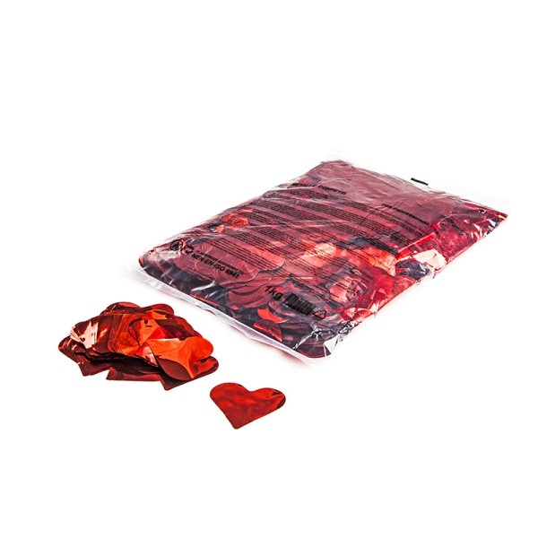 »slowfall« Konfetti Rote Herzen (metallic),  Ø 55mm, 1kg
